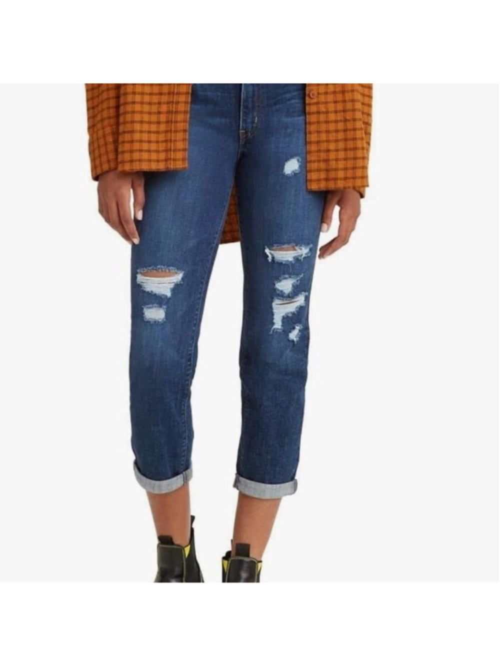 Levi New Boyfriend jeans cropped size 16